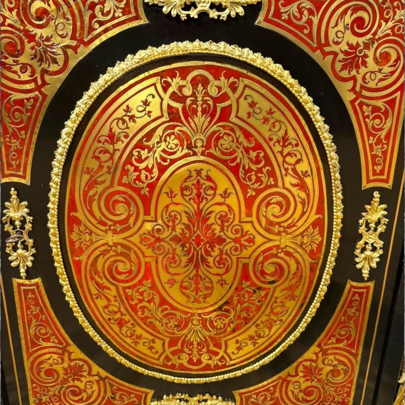 Antique French Napoleon III Ebonised Tortoiseshell Boulle & Marble Pier Cabinet - Image 15